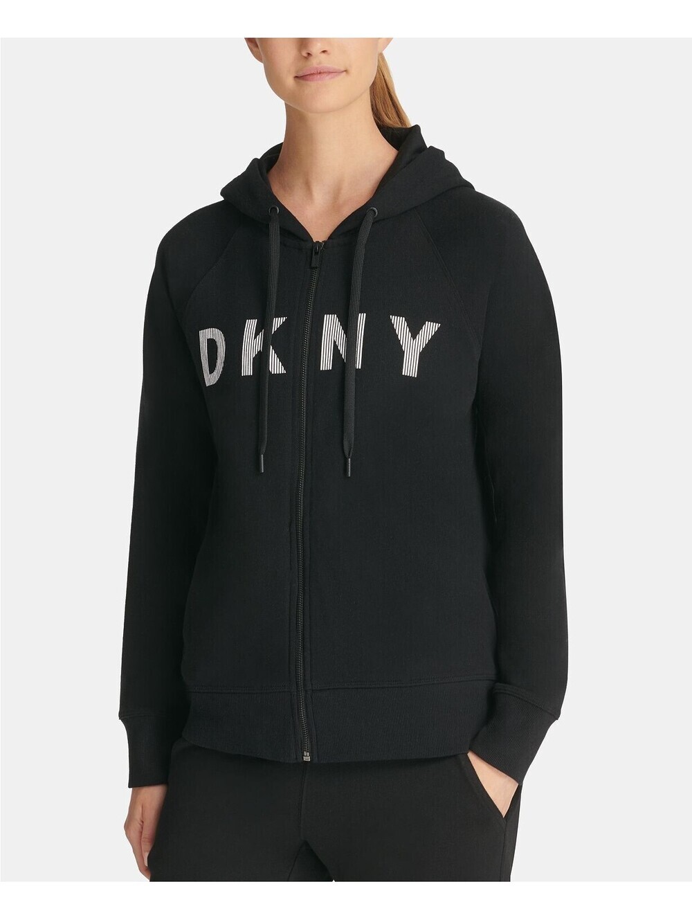 DKNY Womens Sport Logo Zip Hoodie Size XS